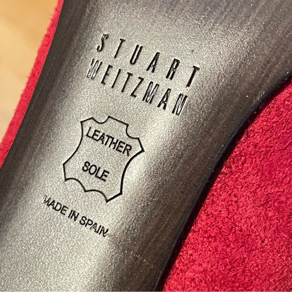 Stuart Weitzman Eva 33mm Suede Pump Wine Red 8.5 - Picture 3 of 11